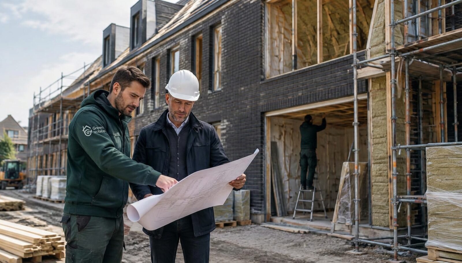 An insulation specialist and site manager discuss a new-build project in the Netherlands