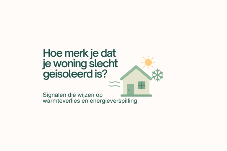 Illustratie van een woning met signalen die wijzen op slechte isolatie
